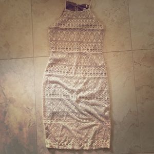 Tan lace dress